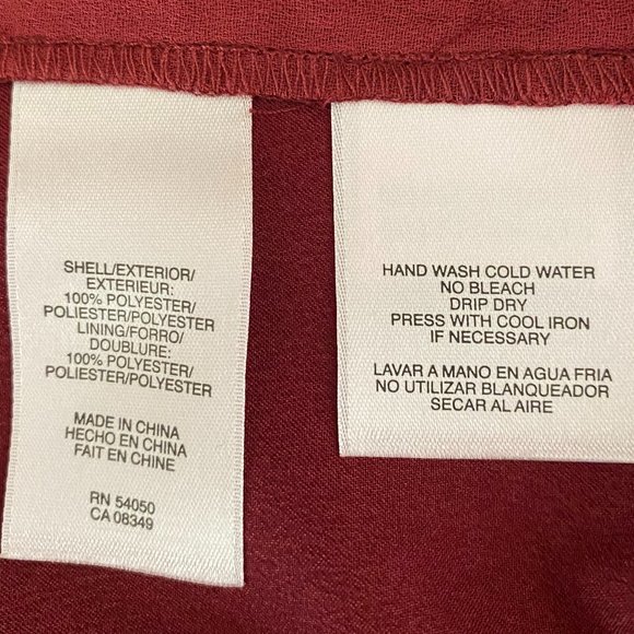 Jones New York Ruby Red Cowl Neck Blouse size 14 with Beading Detail - Picture 6 of 9